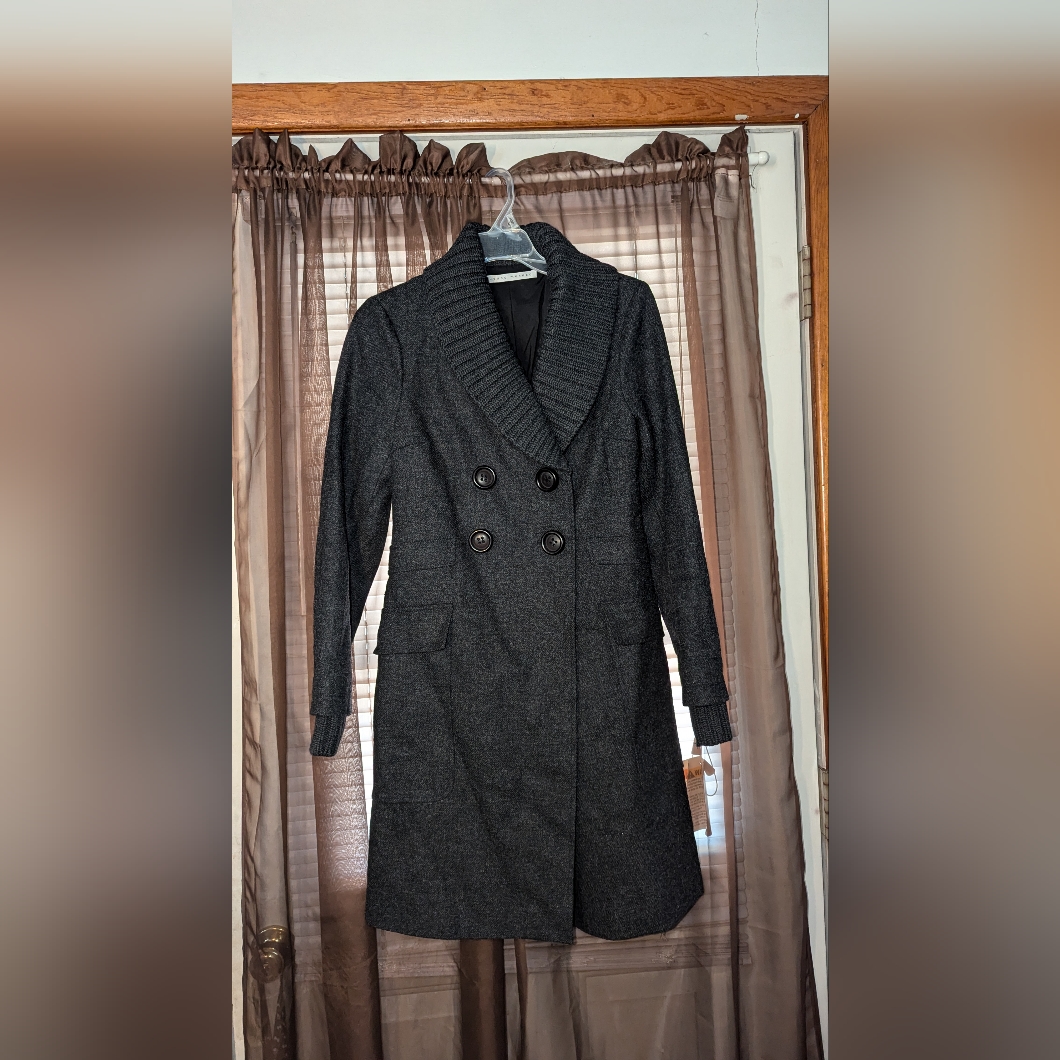 Susana Monaco Sz 4 Cardigan/Jacket/Pea Coat Ribbed -Flawed